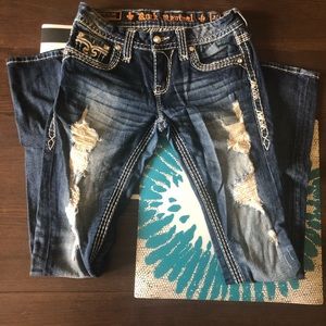 Rock Revival Distressed Jeans Size 27